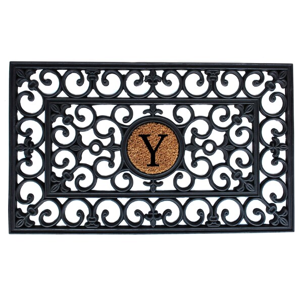 Calloway Mills Monogram Door Mat, Rubber, Black, Natural, 18 in W x 30 in L 150011830Y - main